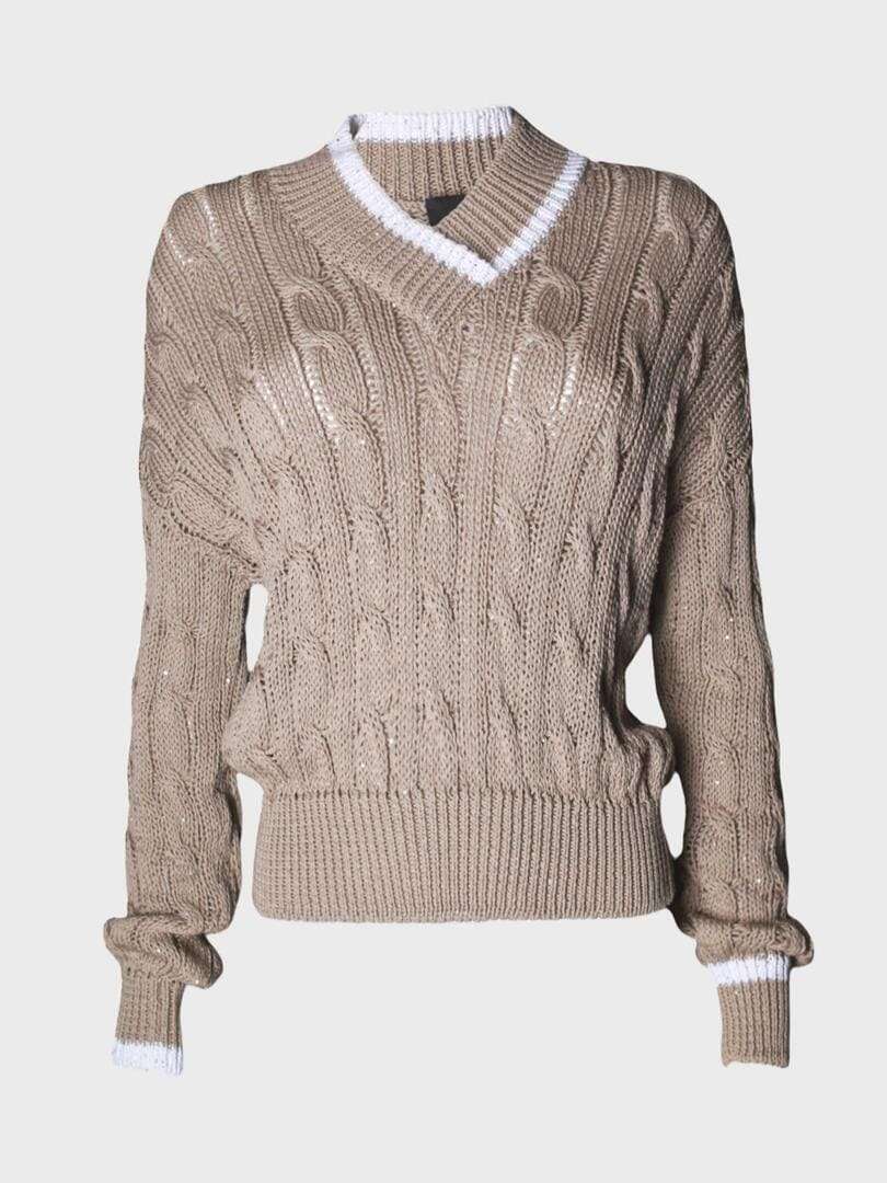 джемпер с V-образным вырезом 200214djem - фото 1