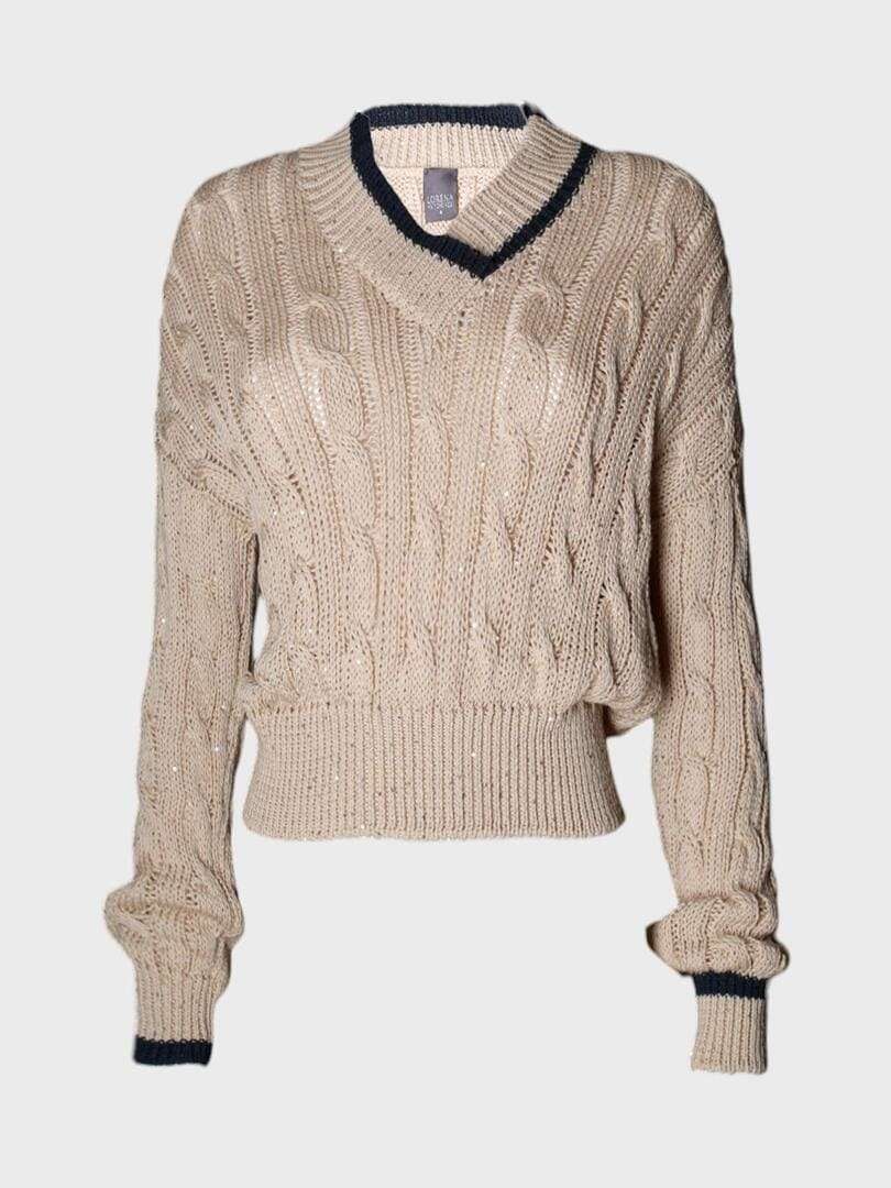 джемпер с V-образным вырезом 200215 - фото 1